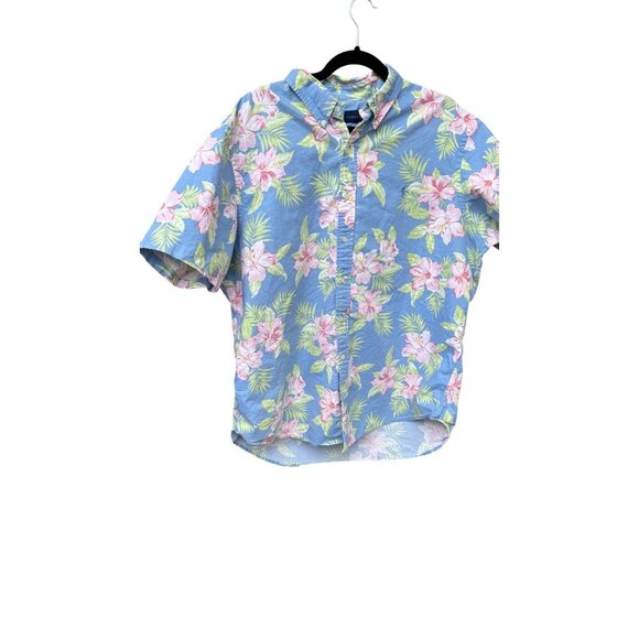 Ralph Lauren Mens XXL Floral Hawaiian Button-Down Shirt  Cotton Short Sleeve - Picture 1 of 7